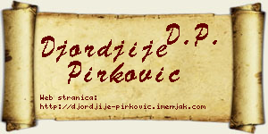 Đorđije Pirković vizit kartica